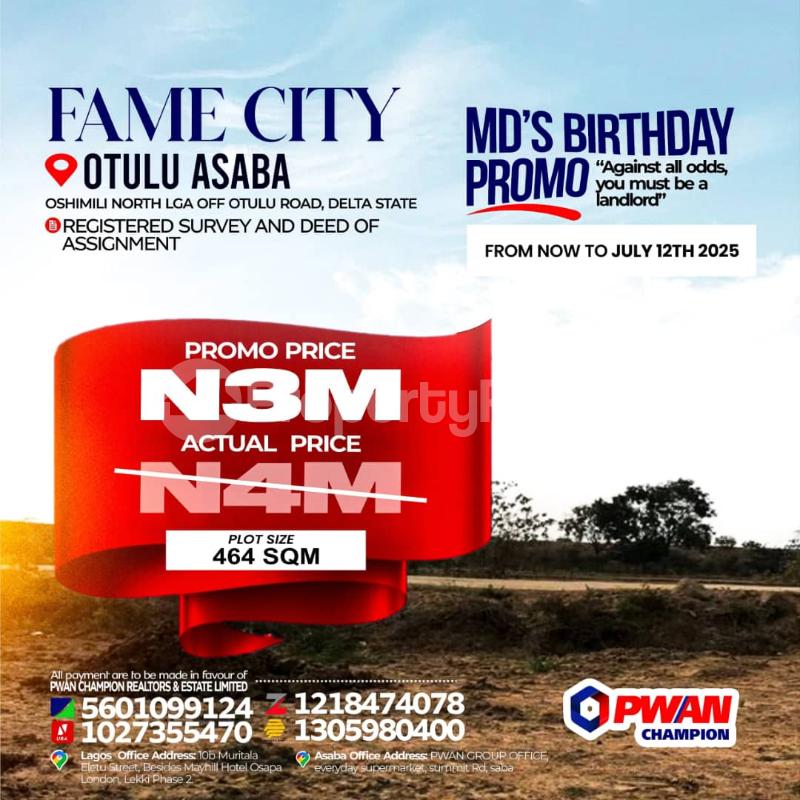 Land for sale Otulu, Asaba Delta