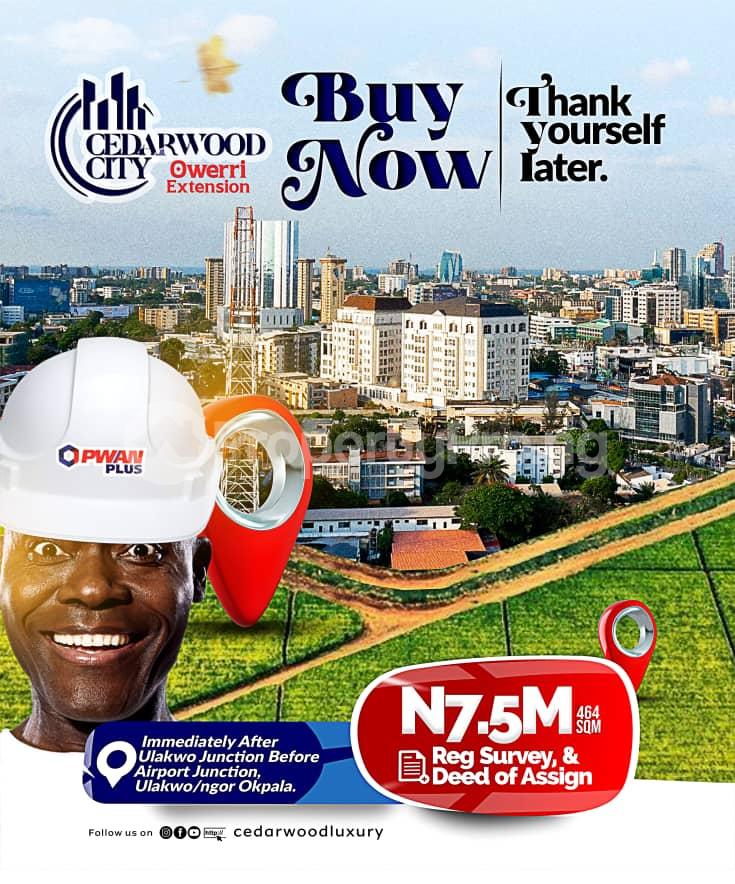 Land for sale Immediately After Ulakwo Junction Before Airport Junction Ulakwo/ Ngor Okpala Owerri Imo