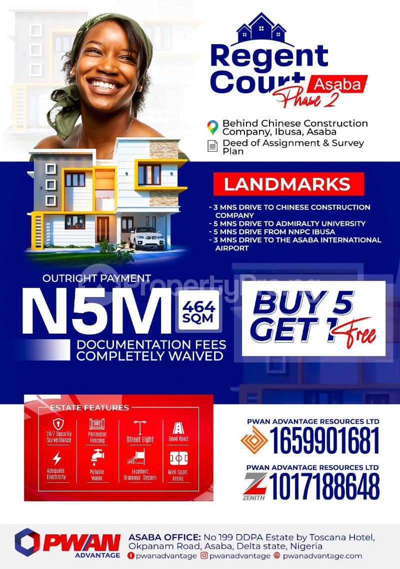 Land for sale ?? Behind The Chinese Construction Company ?? 4mns Drive To Admiralty University Asaba Delta - 0
