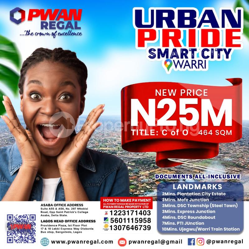 Land for sale * Directly Along Dsc Expressway. 2 Minutes To Plantation Estate. 5 Minutes To Shoprite Warri. 7 Minutes To Pti Junction. 10 Minutes To Warri Train Station 20 Minutes To Warri Airport Warri Delta - 0