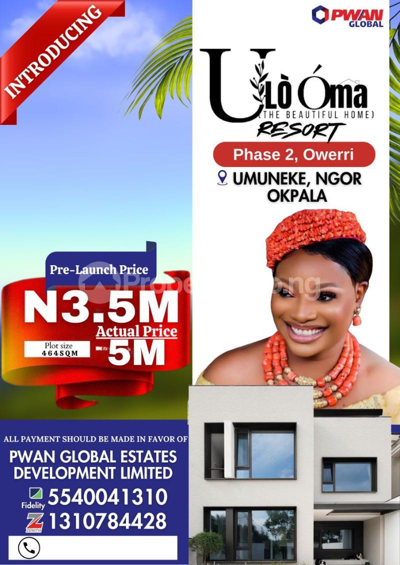 Land for sale 10 Minutes Drive To Zion Ministry Permanent Site Ngor-Okpala Imo