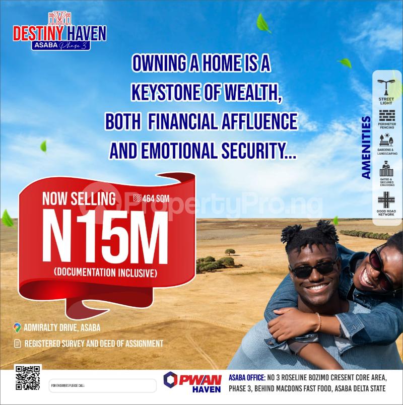 Land for sale Admiral Driving, Asaba Delta