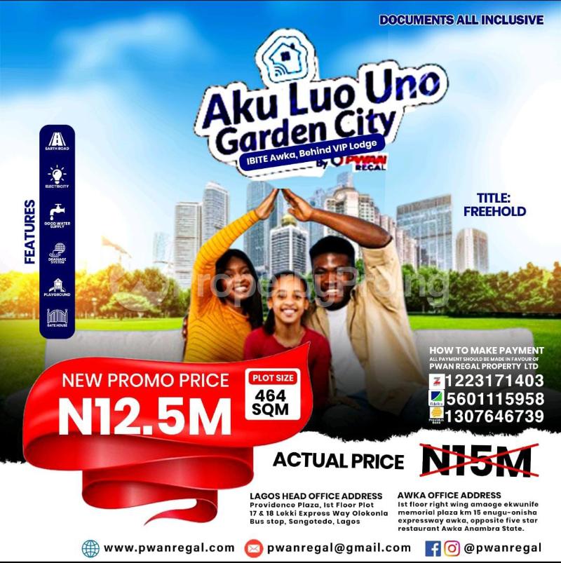 Land for sale Located In The Heart Of Awka, Behind Vip Lodge, Awka South Anambra