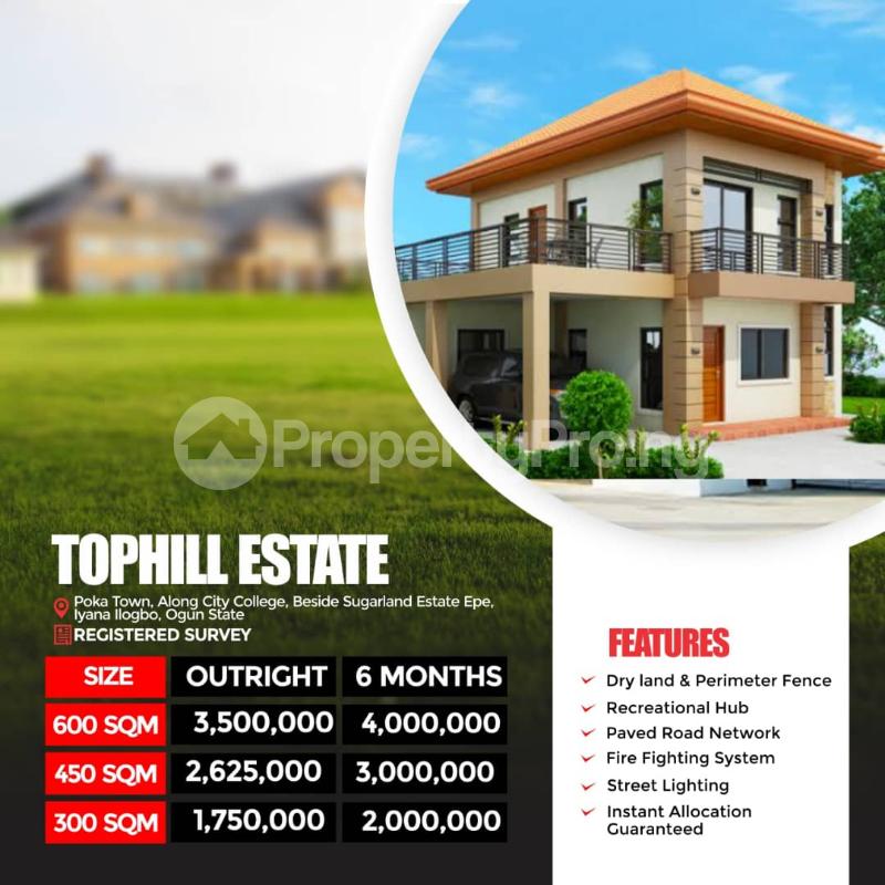 Land for sale Poka Town, Along City College, Beside Sugarland Estate, Epe Epe Road Epe Lagos