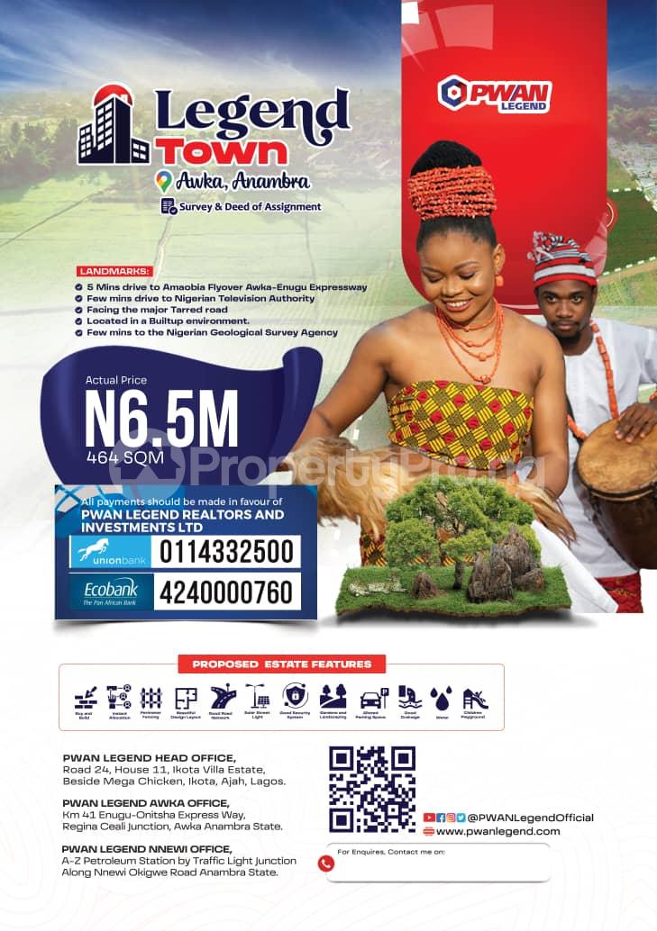 Land for sale ??2 Mins To Electronic Development Institute. ?? 5 Mins Drive From Amawbia Flyover ??2 Mins Drive From Anambra State Powa Skill Center ??3 Mins Drive To Zone 13 Police Headquarter. Awka North Anambra