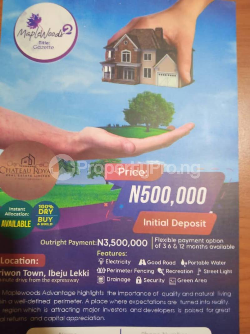 Land for sale Siriwon, Ibeju Lekki Ibeju-Lekki Lagos