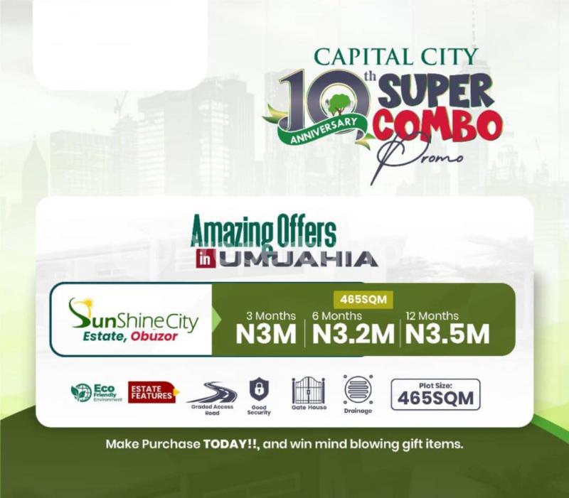 Land for sale Obuzor/ Sunshine City Estate/ Proposed Obuaku City Umuahia South Abia