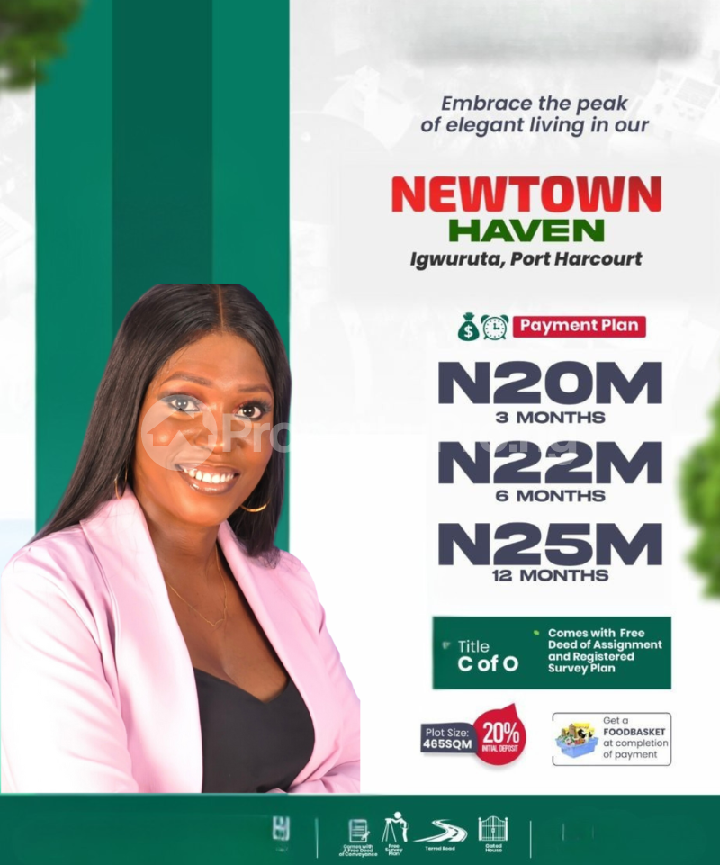 Land for sale Igwuruta/ Newtown Haven Estate/ Opposite Salvation Ministry Headquarter Port Harcourt Rivers