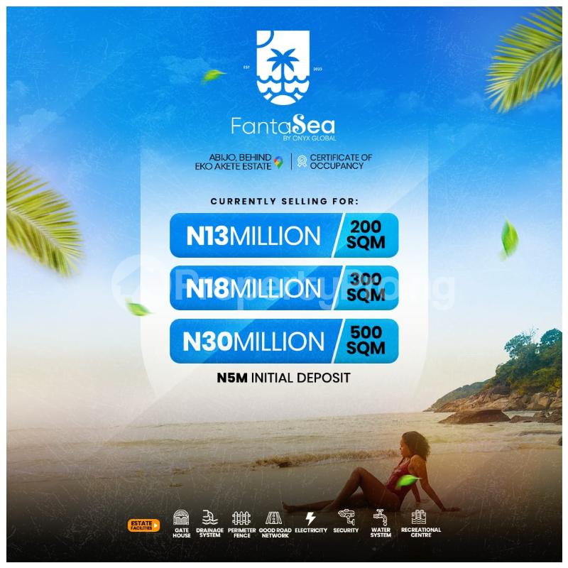 Land for sale Eko Akete/ Fantasea Estate/ Green Spring School Abijo Ajah Lagos