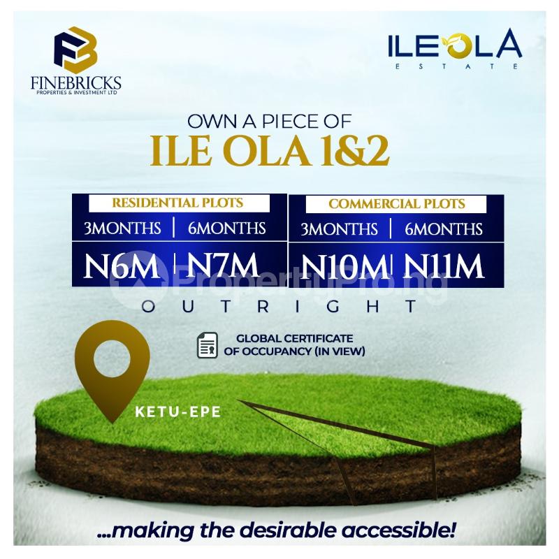 Land for sale Ketu Epe/ile Ola/epe General Hospital. Epe Road Epe Lagos - 0