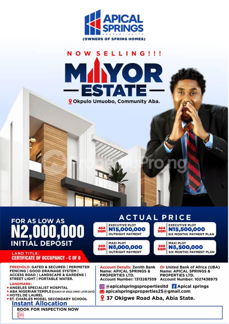 Land for sale Mayor Estate Opkulo, Umuobo,aba, Aba Abia
