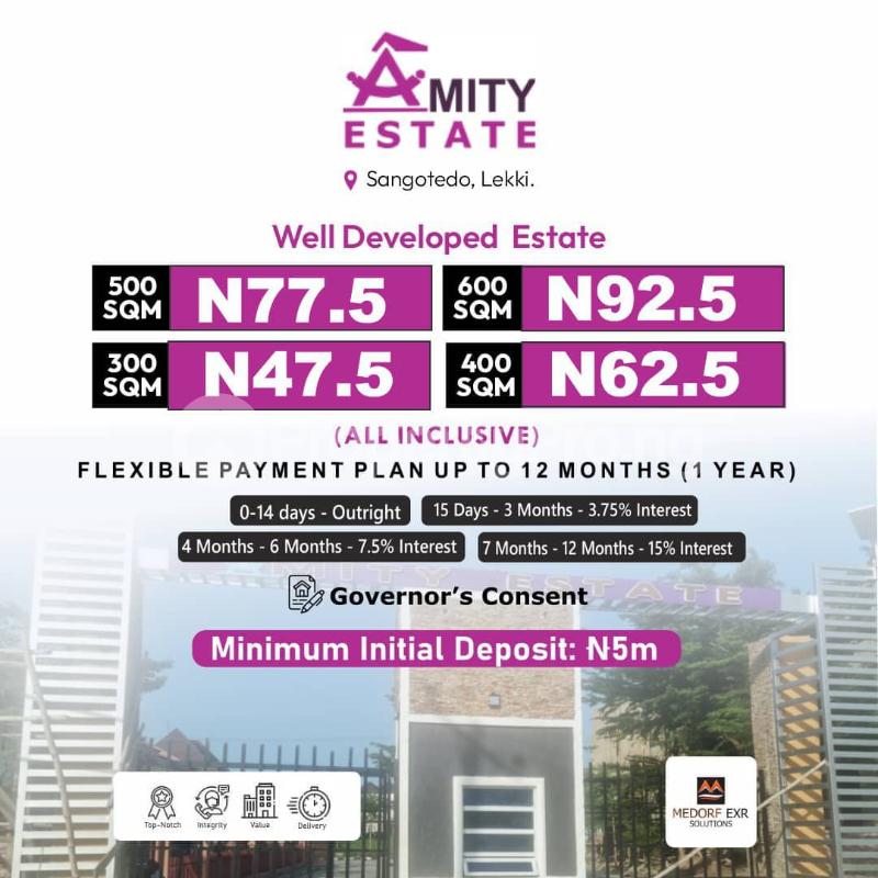 Land for sale Amity Estate Sangotedo Lagos