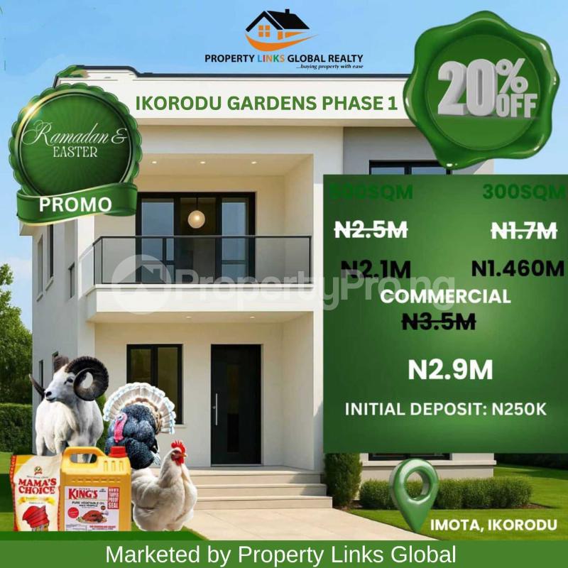 Land for sale Ikorodu Gardens Estate Close To Nysc Camp Lagos State Housing Estate Imota Rice Mill, Prestigious Celeb University, Lagos State University Of Science And Technology, Ijede Ferry Terminal Imota Ikorodu Lagos