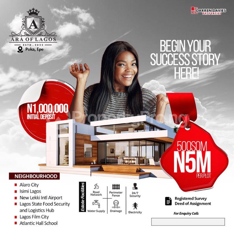 Land for sale Ara Of Lagos Poka Town Epe Road Epe Lagos - 0