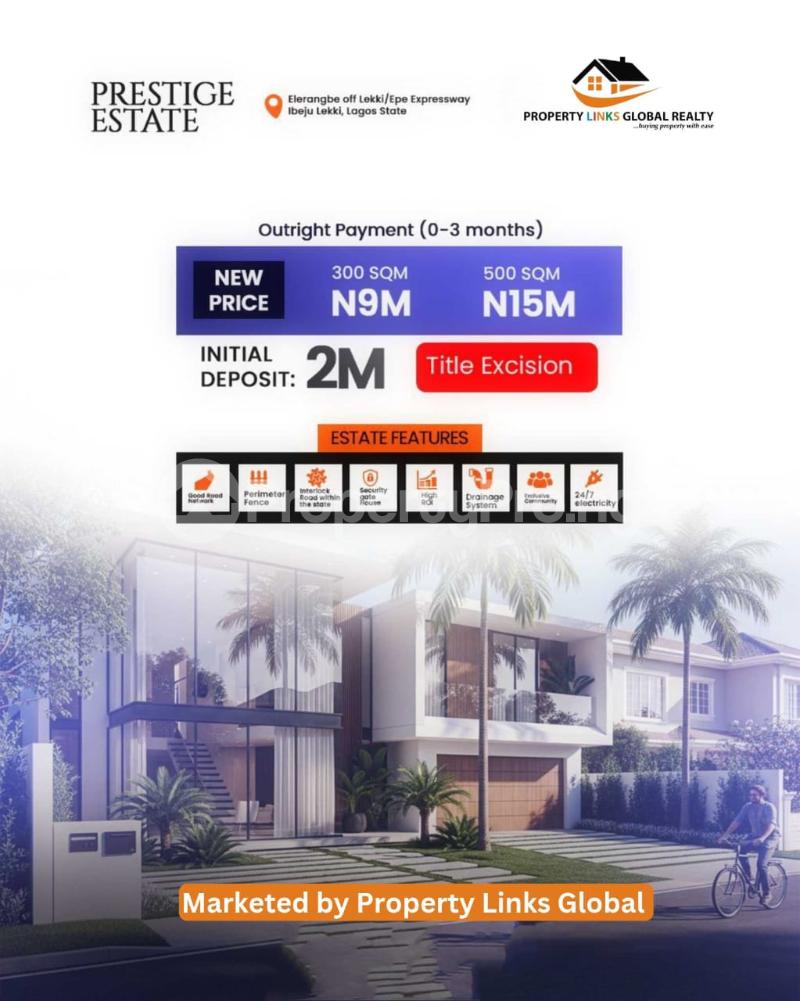 Land for sale Prestige Estate Close To Pan Atlantic University, Alaro City Lekki Free Trade Zone With International Airport Eleranigbe Ibeju-Lekki Lagos