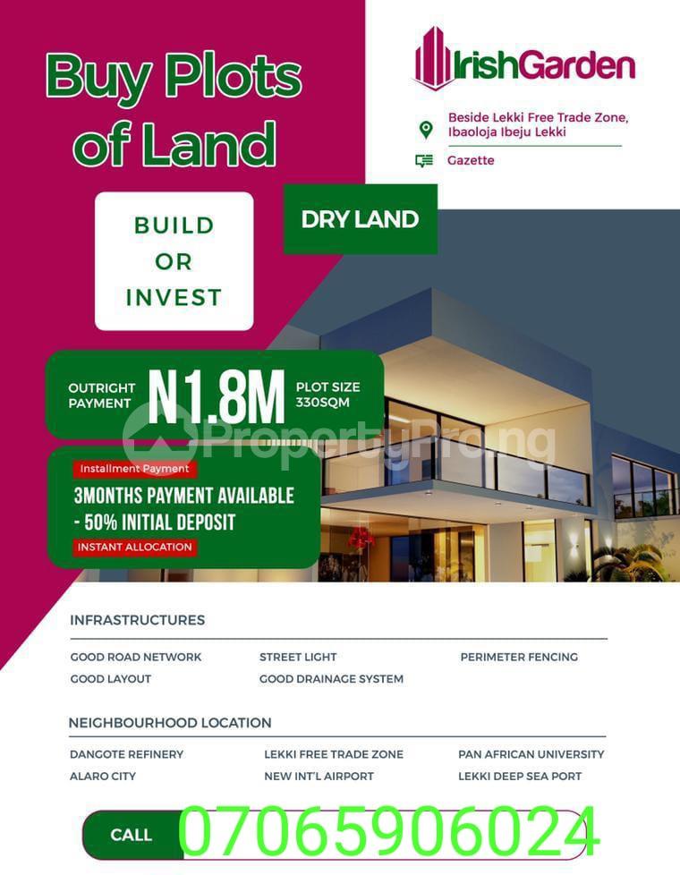 Land for sale Iba Oloja. Ibeju Lekki Free Trade Zone Ibeju-Lekki Lagos - 0