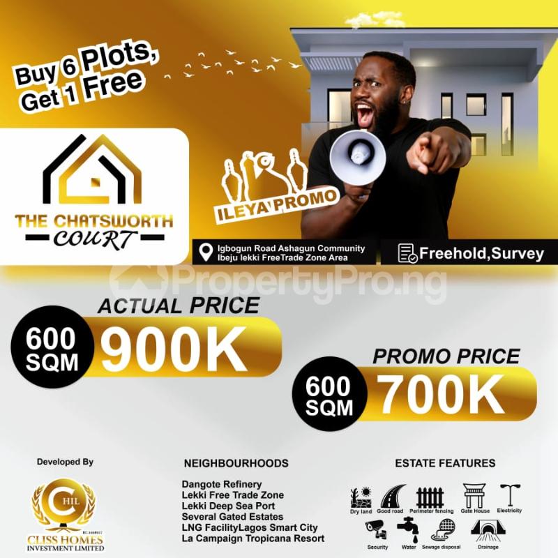 Land for sale Off Ibogun Road, Alatise Ibeju-Lekki Lagos