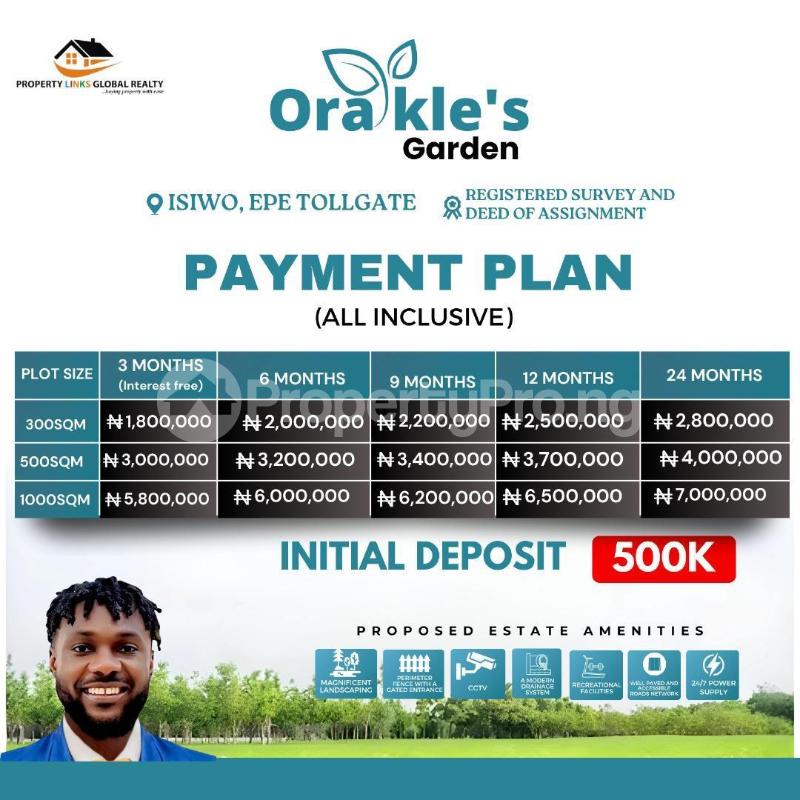 Land for sale Orakle's Garden Estate Close To Vanguard Academy And Christ The King College With Nigeria Breweries Epe Road Epe Lagos