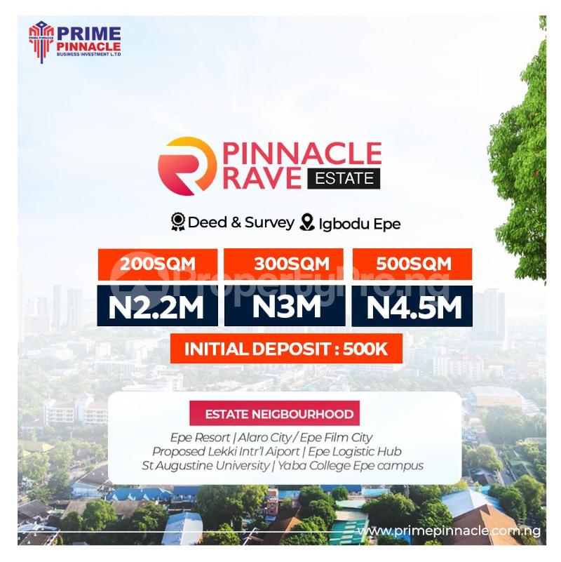 Land for sale Igbodu Epe,/pinnacle Rave Estate Epe Lagos