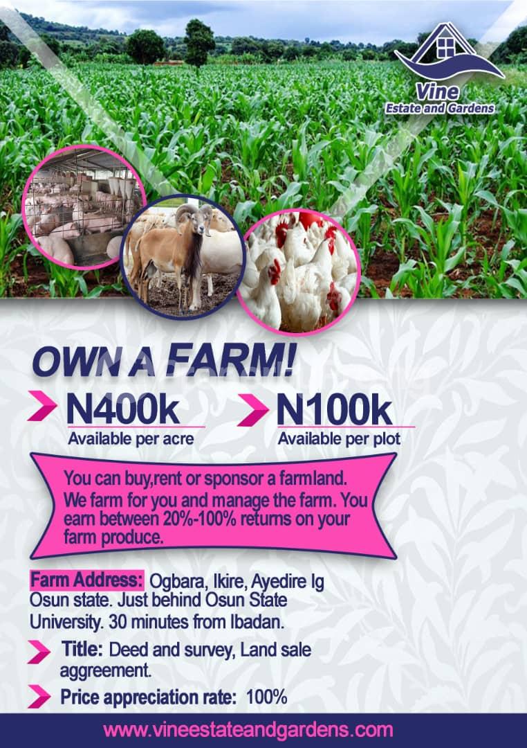 Land for sale Aiyedire Osun
