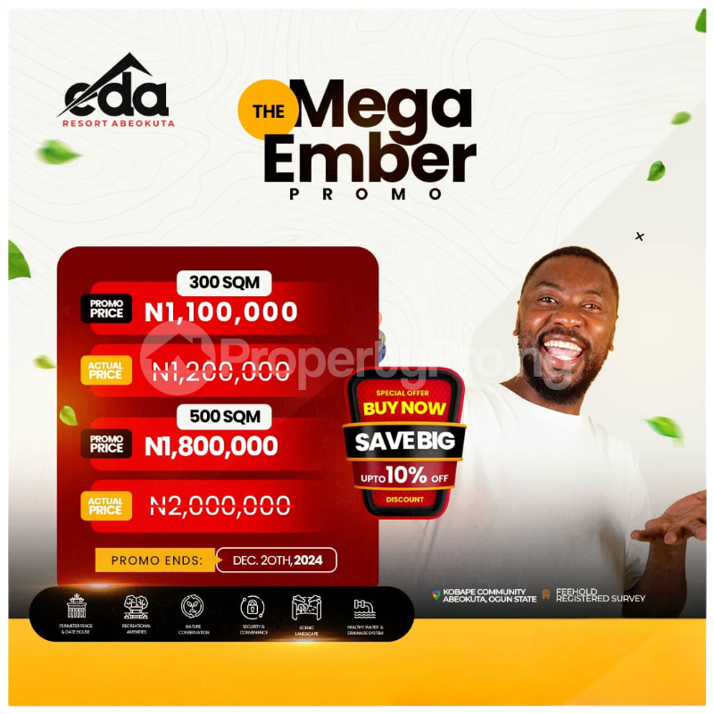 Land for sale Kobape Community / E. D. A Resort/ President Muhammed Buhari Estate Abeokuta Ogun