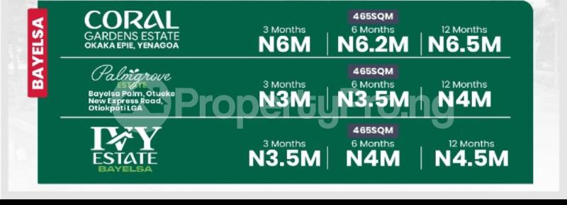 Land for sale Adugama Epie/ Ivy Estate/ Right Along The Gloryland Drive Express Road Yenegoa Bayelsa - 0