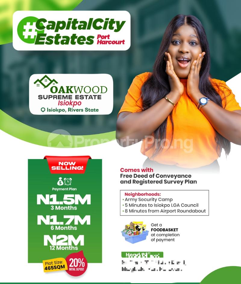 Land for sale Isiokpo /oakwood Supreme Estate Port Harcourt Rivers