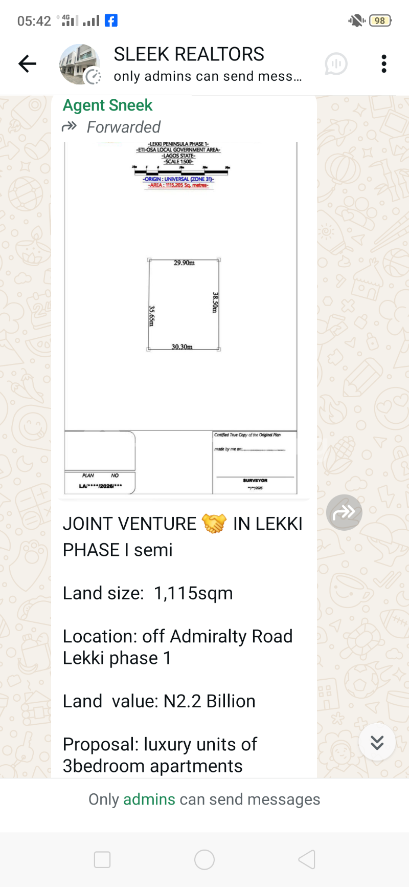 Land for sale Off Admiralty Road Lekki Phase I Lekki Lagos
