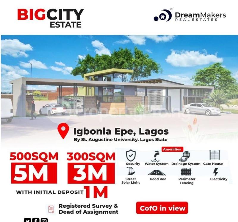 Land for sale Igbonla Bigcity Estate Epe Road Epe Lagos