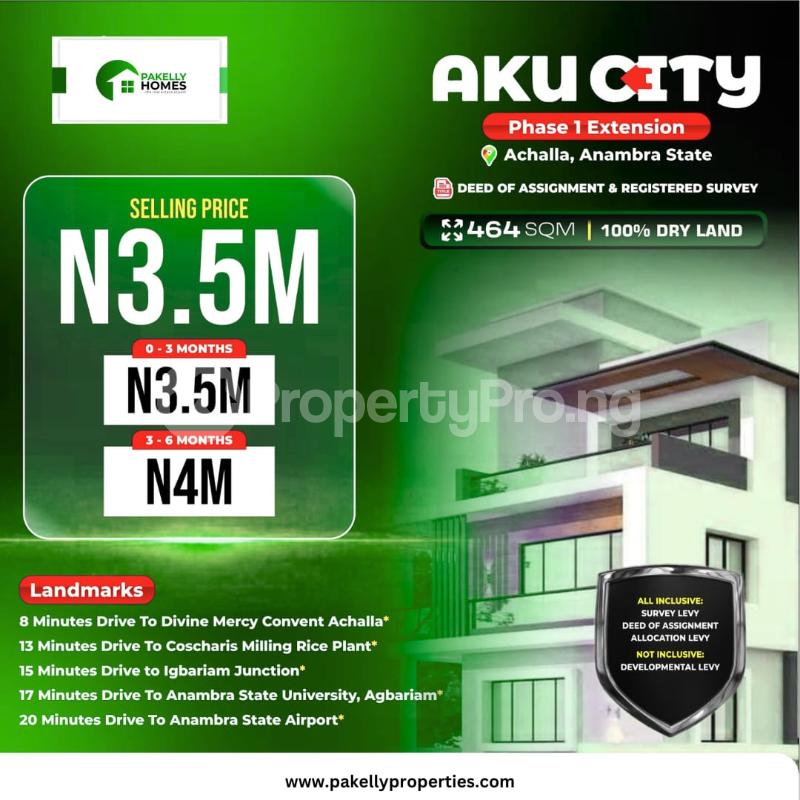 Land for sale Achalla Anambra State Anambra Anambra