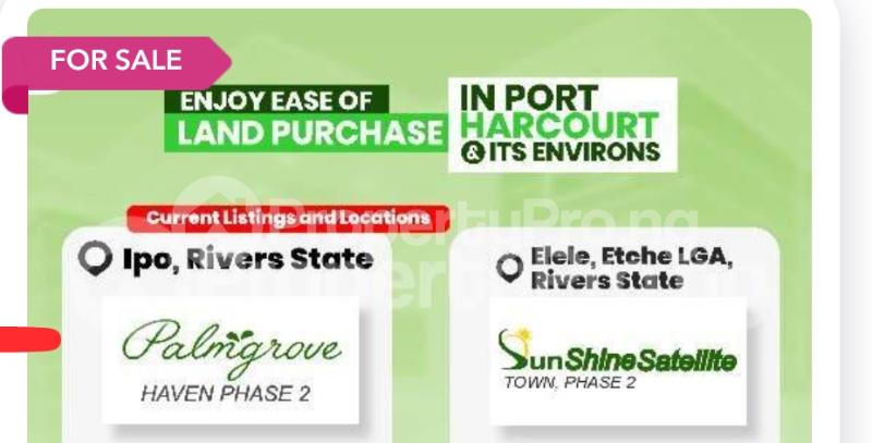 Land for sale Ipo/palmgroove Estate/new Int'l Airporr Ikwerre Rivers