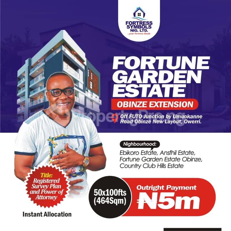 Land for sale Behind The Army Estate, Off Umuokanne Road, Fortune Garden Estate Owerri Imo