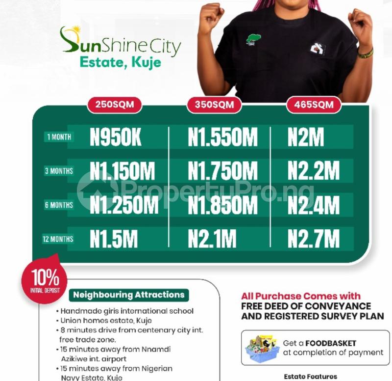 Land for sale Kuje/ 15min From Nnamdi Azikiwe Int'l Airport / Sunshine City Estate Kuje Abuja