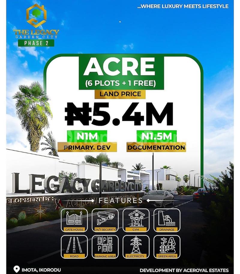Land for sale Imota/ The Legacy Garden City Phase2 Ikorodu Lagos