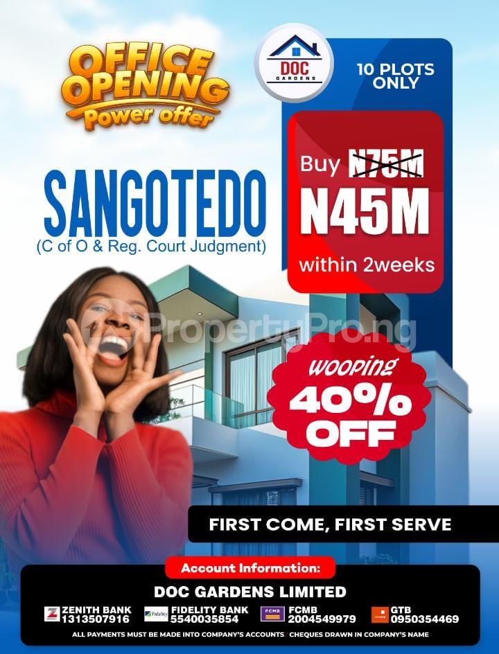 Land for sale Doc Garden Off Monastery Road Sangotedo Ajah Lagos