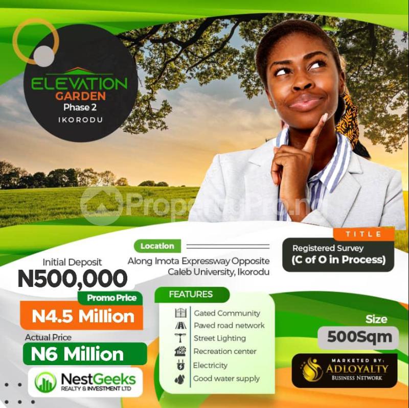 Land for sale Shalab, Along Imota Expressway, Opposite Caleb University/elevation Garden Phase 2 Ikorodu Lagos