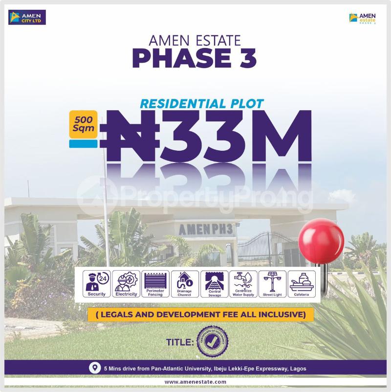 Land for sale Lekki Epe Expressway/ Amen Phase 3/ Close To Pan Atlantic University Ibeju-Lekki Lagos