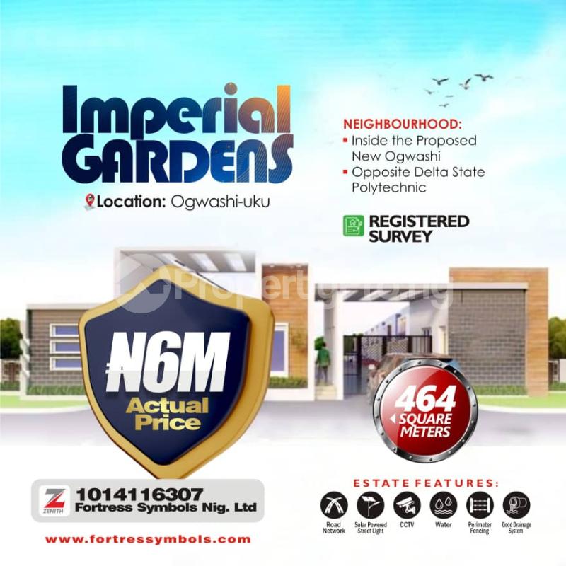 Land for sale Ogwashi Uku /fortune Garden Estate/ Behind Delta State Polytechnic Asaba Delta