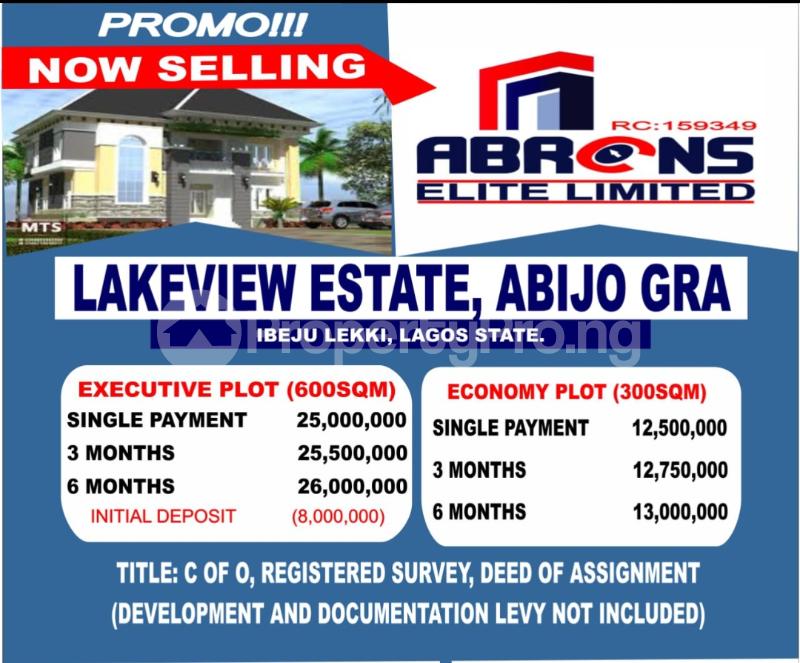 Land for sale Abijo Gra/ Lakeview Estate,millennium Village Ajah Lagos