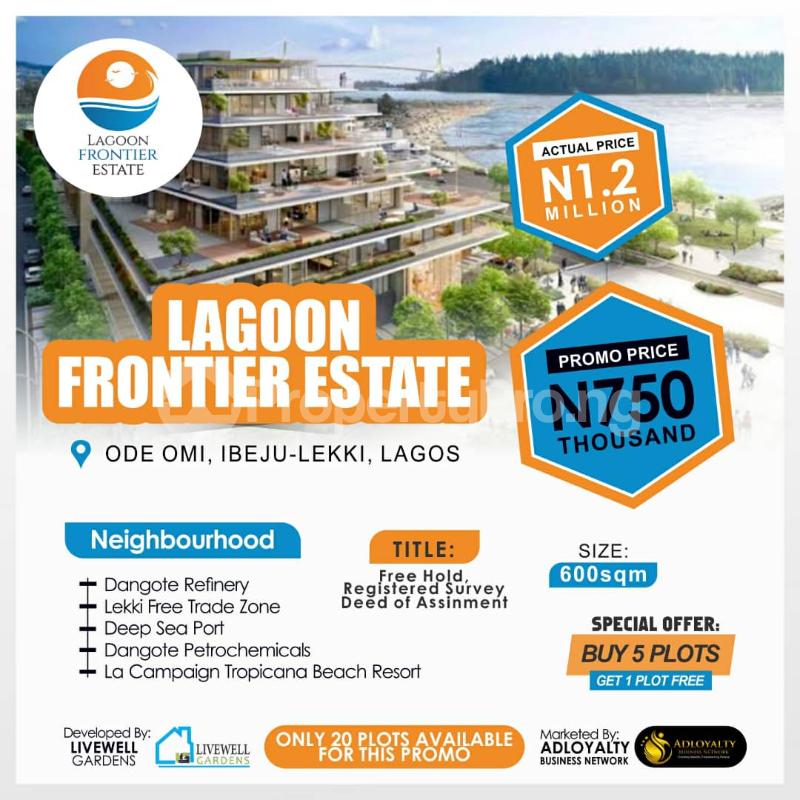Land for sale Lagoon Frontier Estate, Ode Omi. Ibeju-Lekki Lagos
