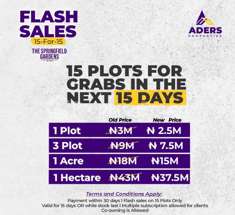 Land for sale Ado Odo Lga/ The Springfield Garden Estate Obafemi Owode Ogun