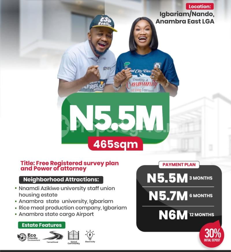 Land for sale Igbariam Rosewood Supreme Estate/nnamdi Azikiwe University Staff Union Housing Estate Anambra Anambra