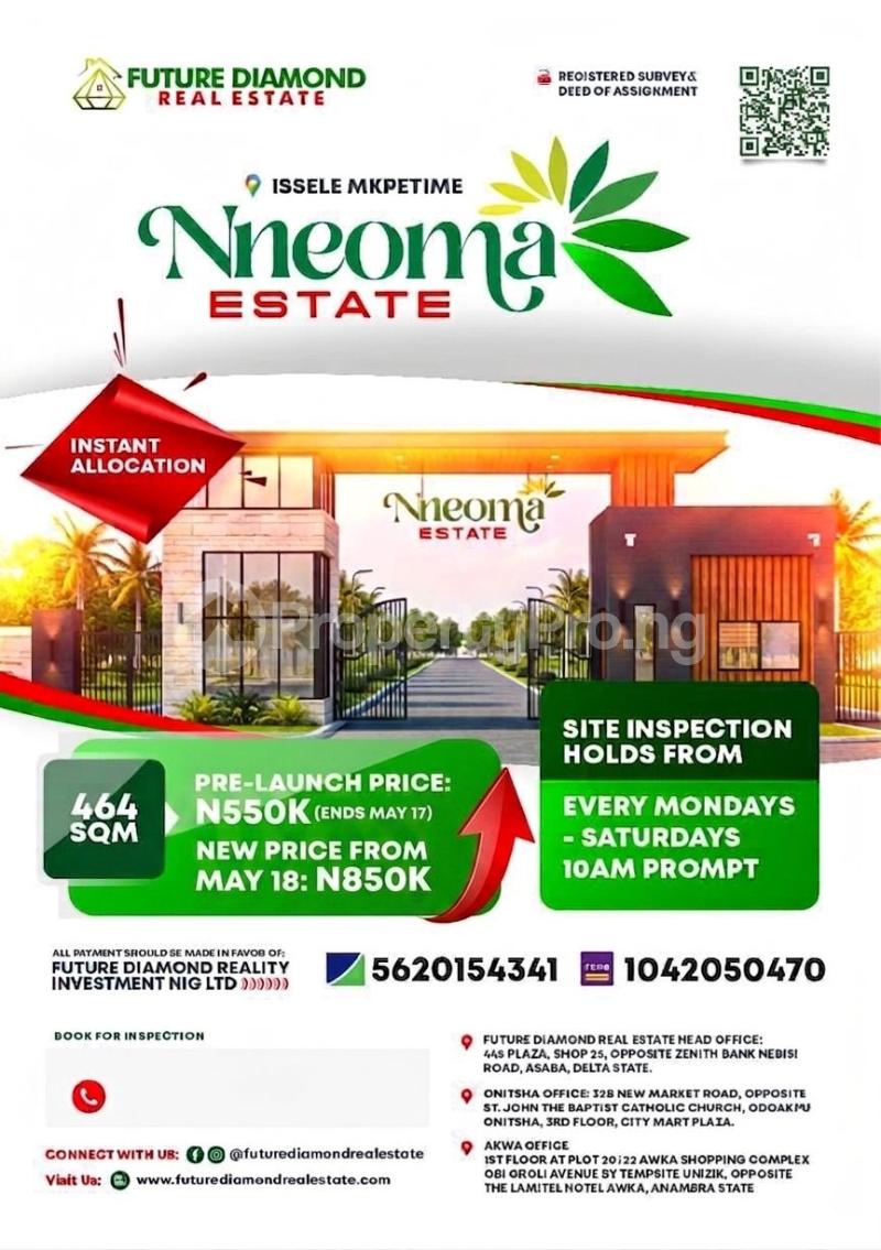 Land for sale Close To Otulu Junction Asaba Delta
