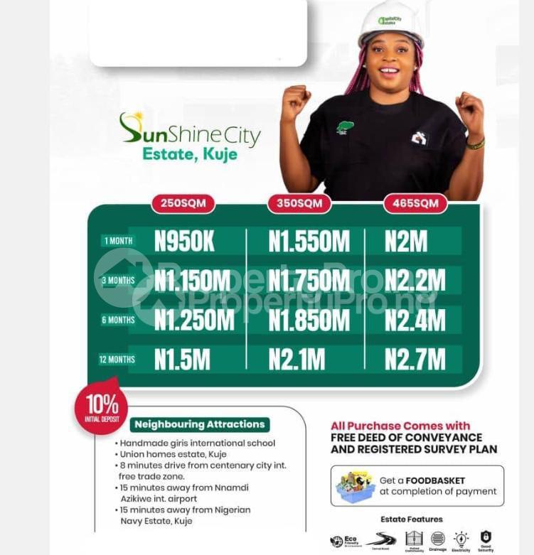 Land for sale Kuje/sunshine City/15min Nnamdi Azikwe International Airport Kuje Abuja