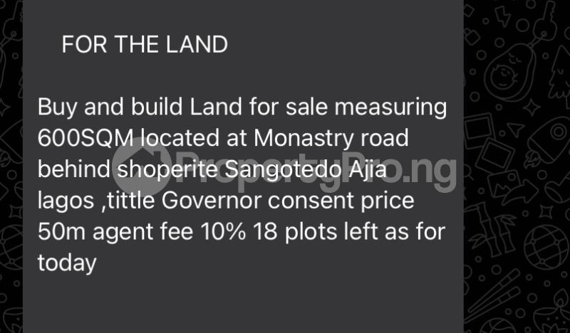 Land for sale By Shoprite Sangotedo Ajah Lagos
