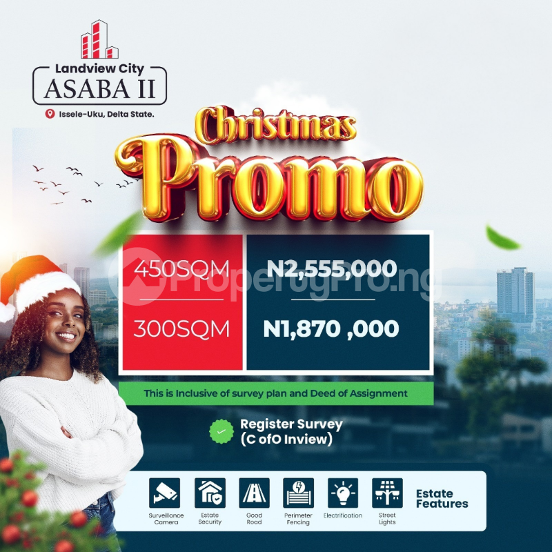 Land for sale Issele Uku, Asaba/ Landview City Asaba Delta