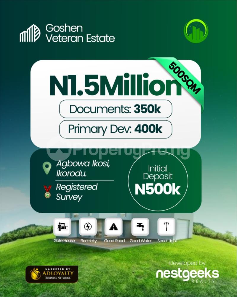 Land for sale Agbowa/ Goshen Veteran Estate/ Ikosi, Ikorodu Lagos - 0