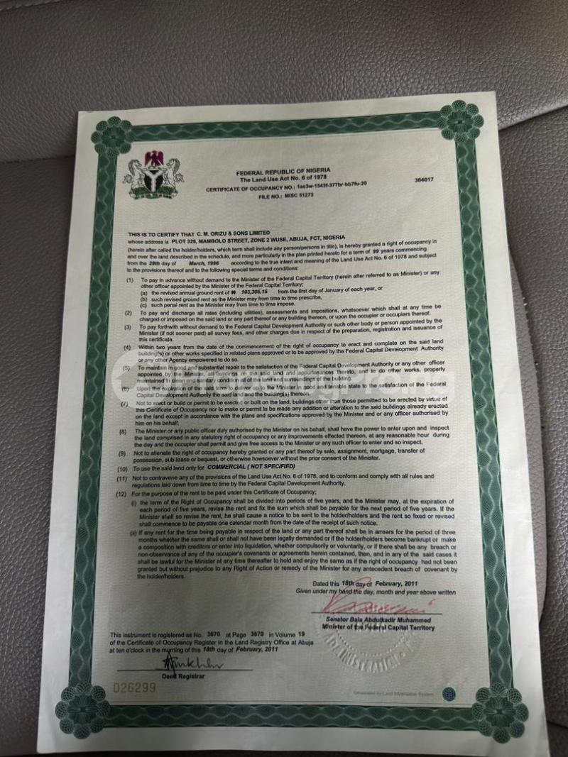 Commercial Property for sale  Asokoro Abuja