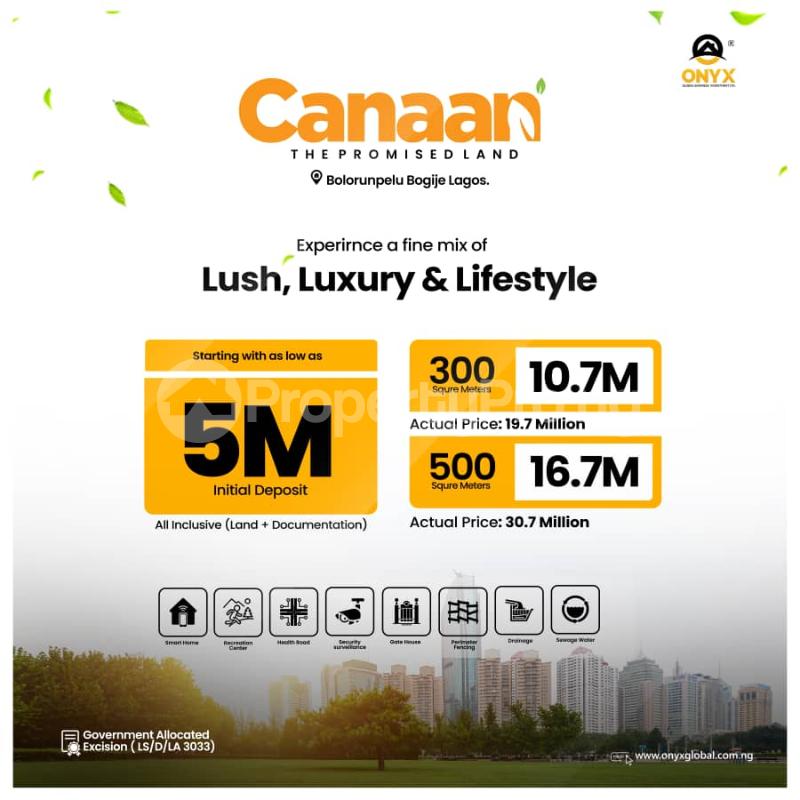 Land for sale Bolurupelu, After Beachwood Estate, Canaan Etate Bogije Sangotedo Lagos