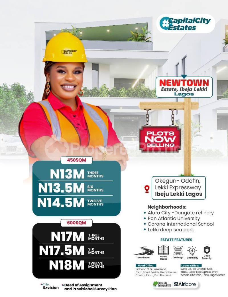 Land for sale Newtown Estate, Pan Atlantic University Free Trade Zone Ibeju-Lekki Lagos